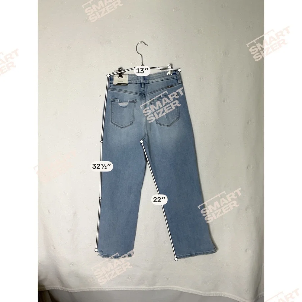 KanCan High Rise Cropped Straight Jeans‎ 26 Light Wash Raw Hem Minimalist Y2K